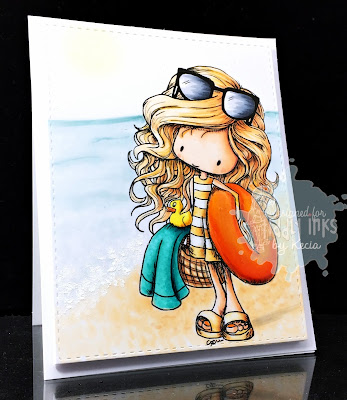 Tiddly Inks, Kecia Waters, Copic markers, beach, summer