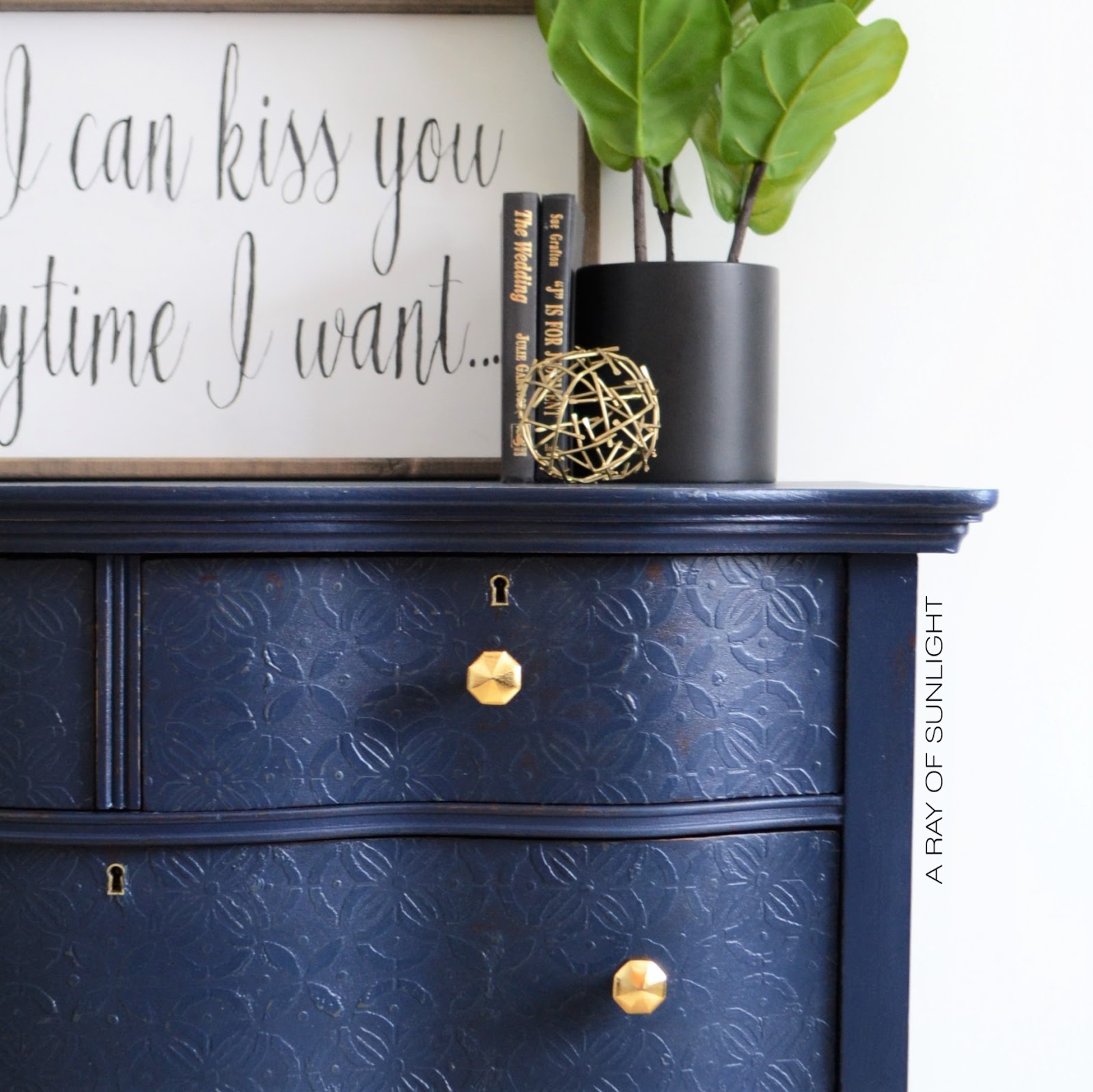The Navy Dresser With Textured Drawers A Ray Of Sunlight