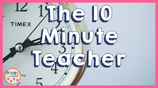 picture of a clock with words 10 minute teacher