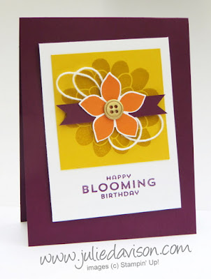 Stampin' Up! Flower Patch: Happy Blooming Birthday Card #stampinup for PSC04 Sketch Challenge www.juliedavison.com