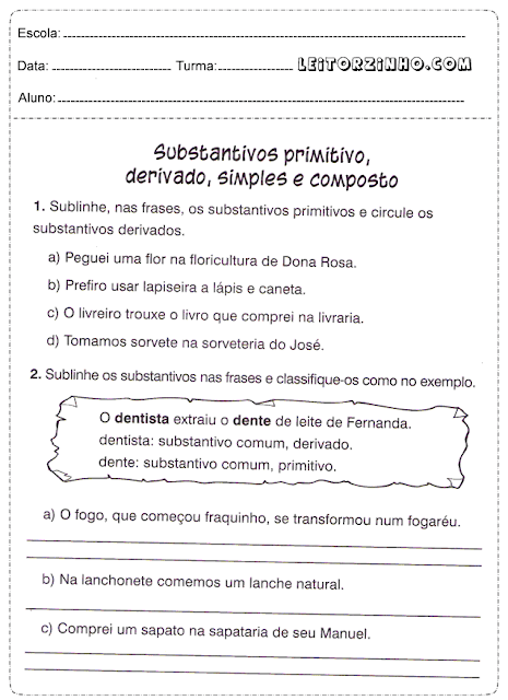 Exemplos de nomes comuns e proprios Exemplos de nomes comuns e proprios