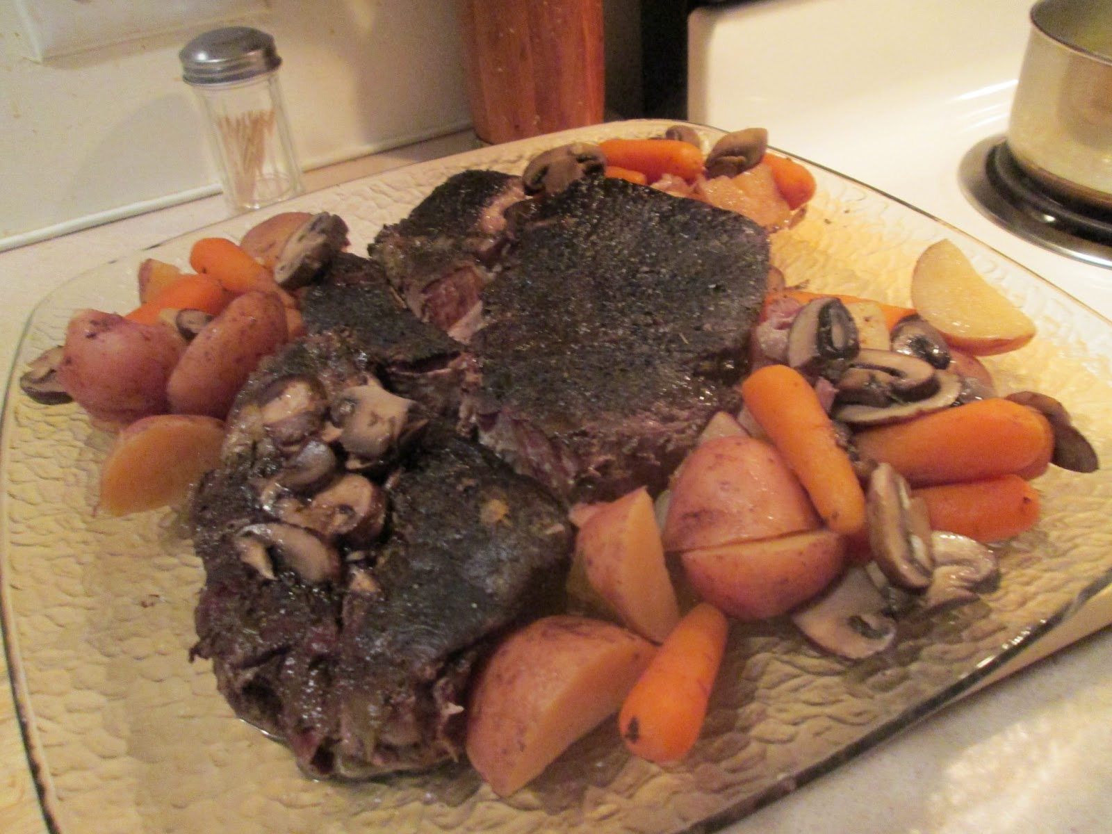 Diab2Cook Crock Pot Yankee Pot Roast w/ Cornbread