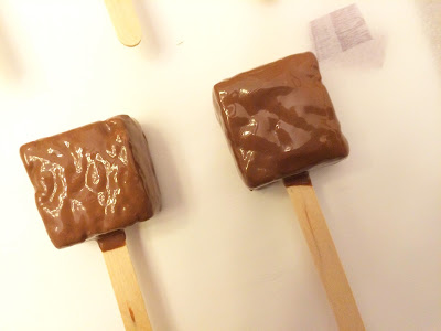 How to dip rice Krispie treats in chocolate