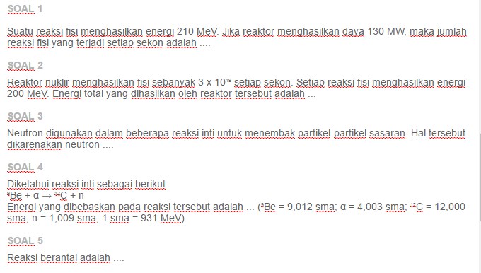 Contoh Soal Reaksi Inti Dan Energi Nuklir Ezy Blog