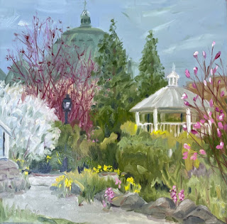 Buffalo Botanical Garden, Kath Schifano, gazebo, spring flowers