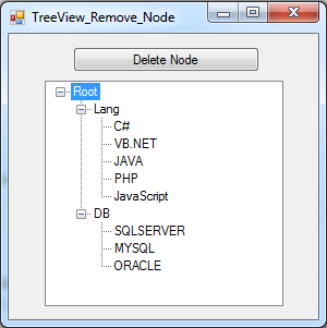 Remove Selected TreeView Node In C#