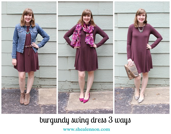 3 ways to style a burgundy dress | www.shealennon.com
