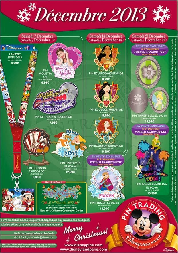 Pin Trading Releases - December 2013 | DLP Town Square - Disneyland ...