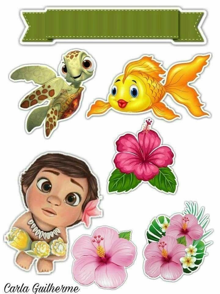Baby Moana Free Printable Cake Toppers. Oh My Baby!