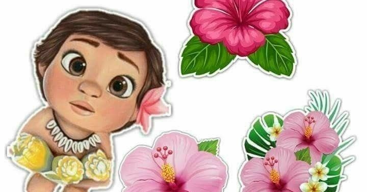 Fiesta de Moana Bebé: Toppers para Tartas, Bizcochos o Pasteles para