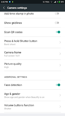 Xiaomi Redmi Note 3 Pro Camera Settings