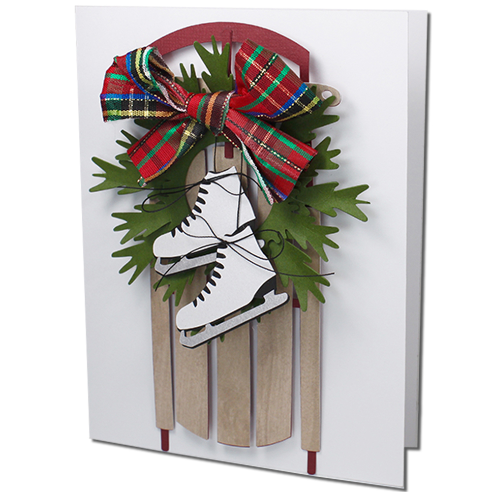 JMRush Designs Ice Skates Sled Card