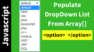 populate select options from array fill select options from array