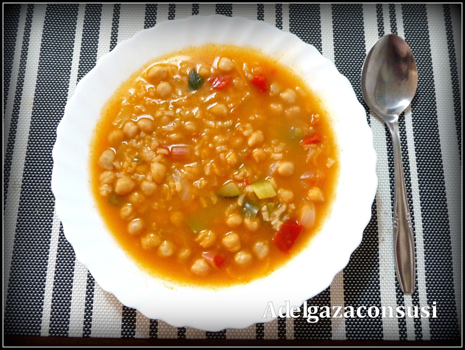 Recetas Light Adelgazaconsusi Garbanzos con arroz y comino express