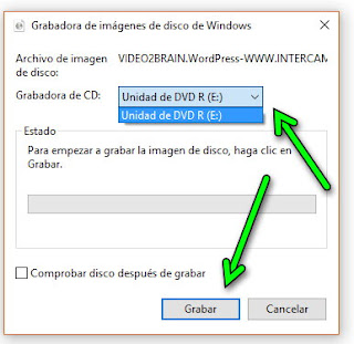 Ventana de grabación de Windows 10