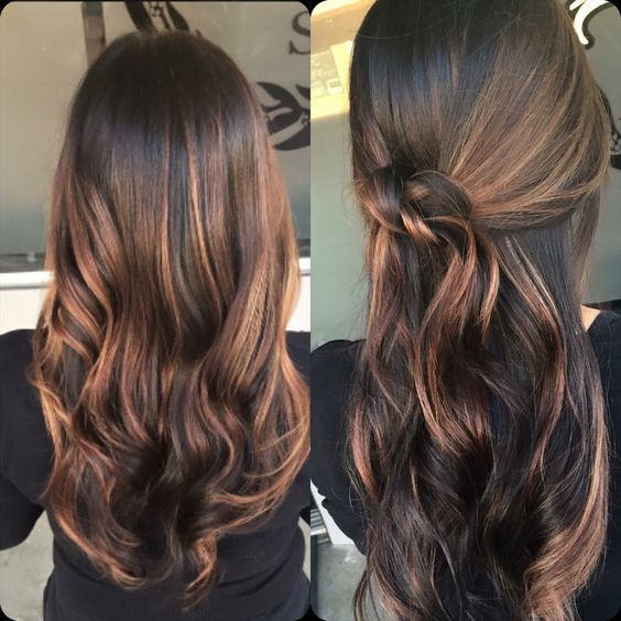 Flattering Caramel Highlights On Dark Brown Hair Hair