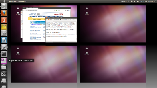 Ubuntu 11.3. Переключатель рабочих столов Linux. Переключатель рабочих столов в убунту.