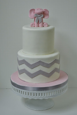 pink elephant baby shower cake - sweet cakes by rebecca