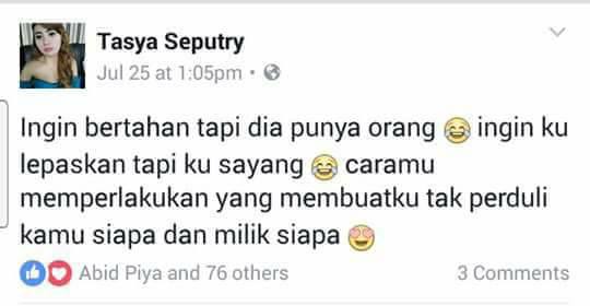 Jangan Sampai Suami Anda Tergoda, Wanita Ini Bangga dan Pamer kalau Dirinya Pelakor, Lihat Statusnya.. Jangan Sampai Suami Anda Tergoda, Wanita Ini Bangga dan Pamer kalau Dirinya Pelakor, Lihat Statusnya..