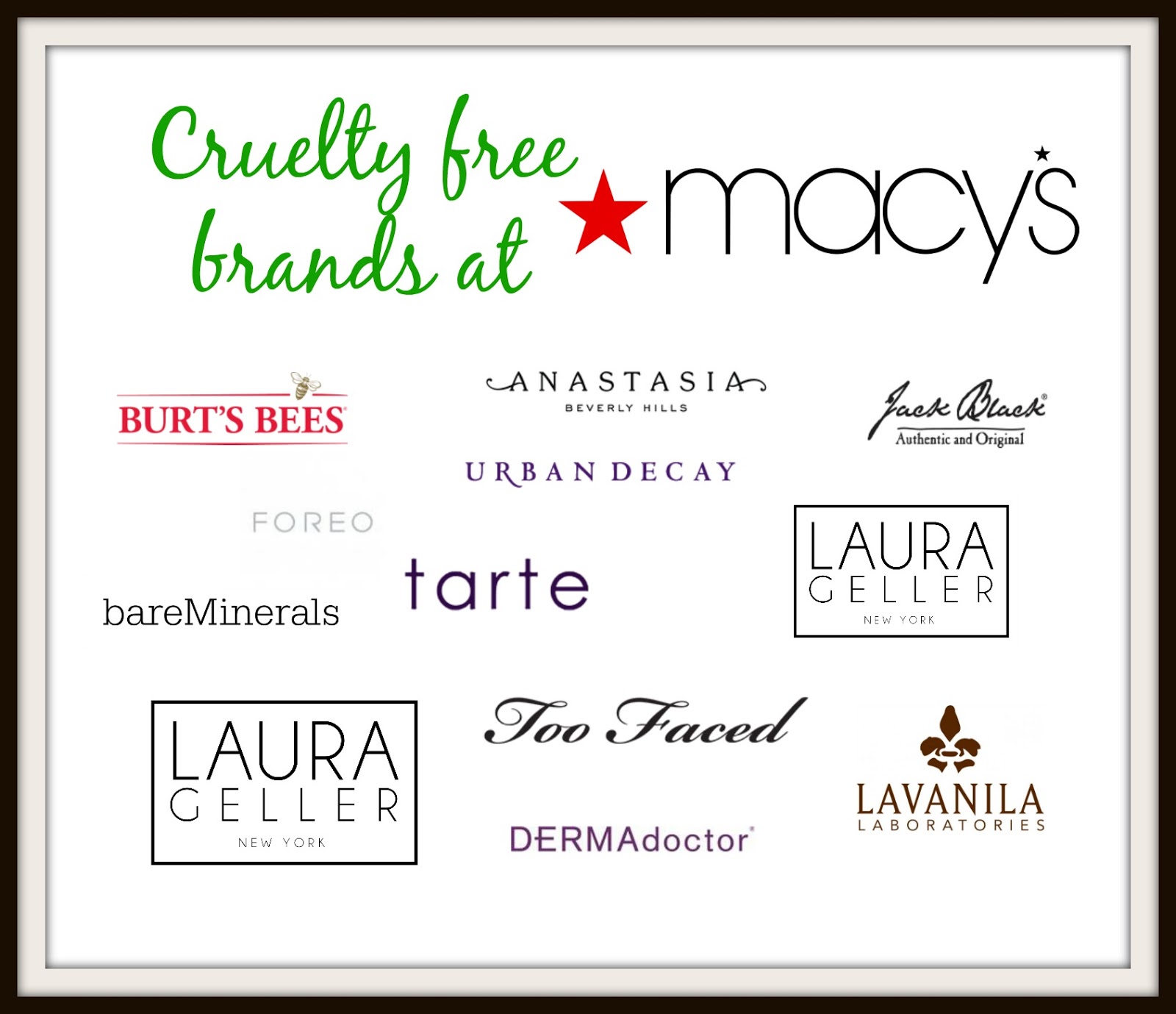 CRUELTY FREE BRANDS AT MACY´S (UPDATED 2018)