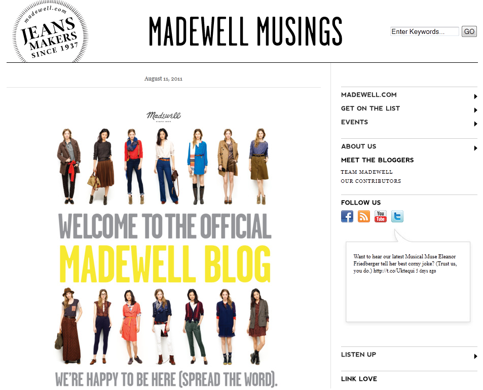 J.Crew Aficionada Madewell Musings Blog Has Arrived!