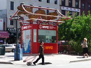Chinatown, lower Manhattan, pagoda visitor's booth