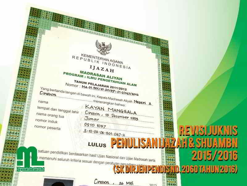 Revisi Juknis Penulisan Ijazah Dan Shuambn Madrasah 2020 2020 Blog Paperplane