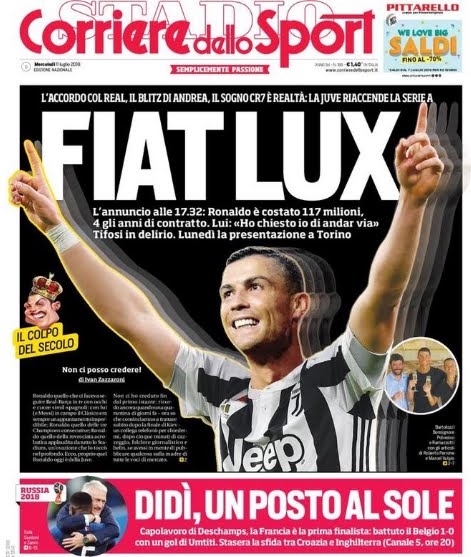 cristiano ronaldo juventus corriere dello sport