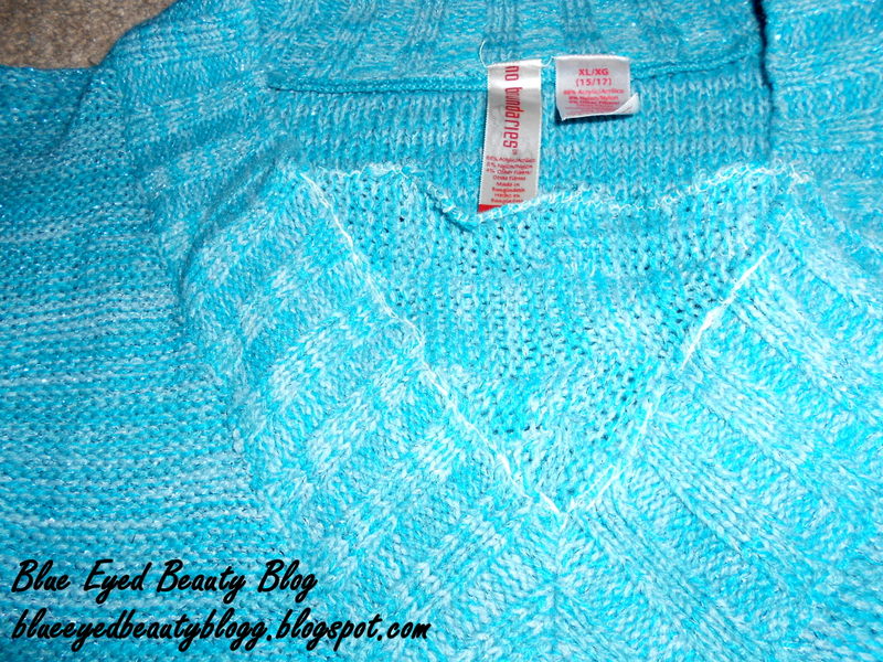 Blue Eyed Beauty Blog: Refashionista | Sparkly Blue Sweater