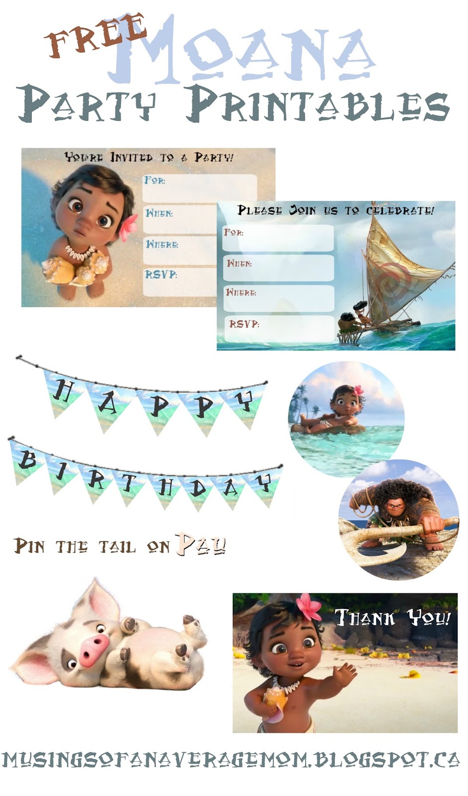 Musings Of An Average Mom Moana Party Printables