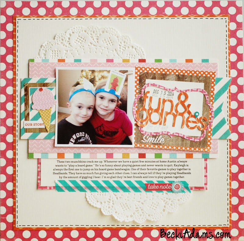 A layout created by Becki Adams @jbckadams using the Carta Bella Soak Up the Sun collection with a tutorial #scrapbooking #tutorial #papercrafting #scrapbook