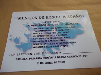 Homenaje a Nuestros Héroes de Malvinas. Hoy Auxiliares de la EP167