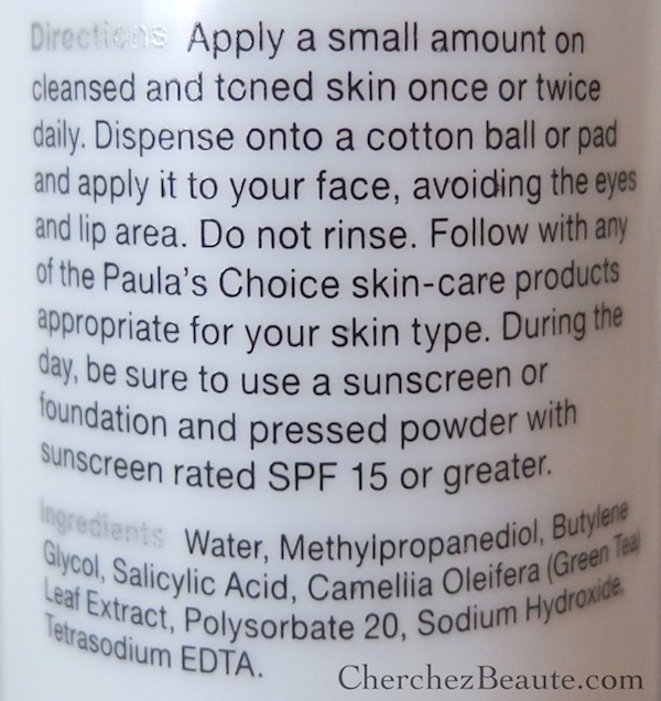 Cherchez Beauté Paula's Choice Skin Perfecting 2 BHA Liquid Salicylic