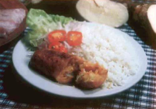 Yuca rellena con pescado