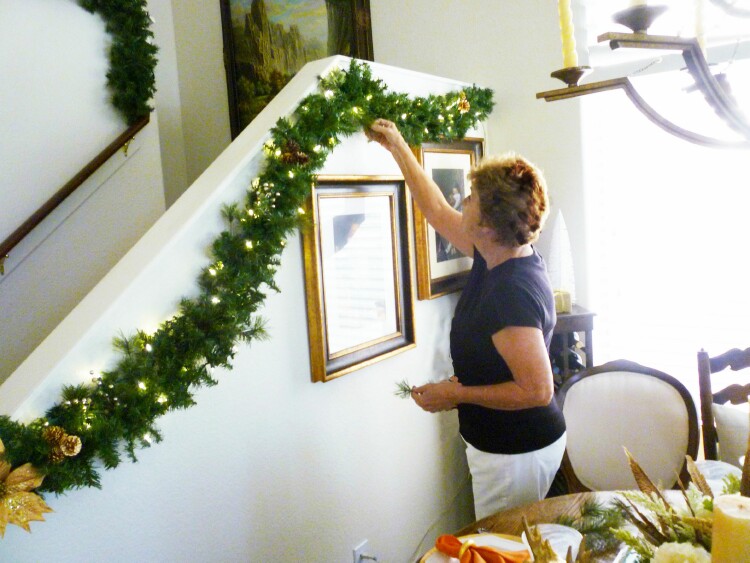 Christmas Garland On The Stairs Step By Step Tutorial A Stroll Thru