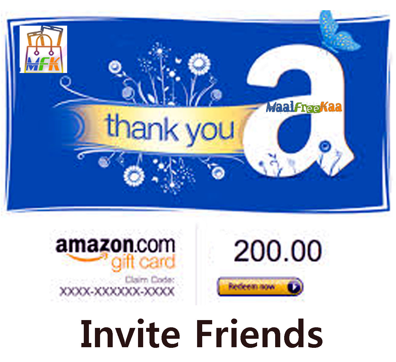 Get Amazon Gift Card Rs 200 On 5 Friends Giveaway Free