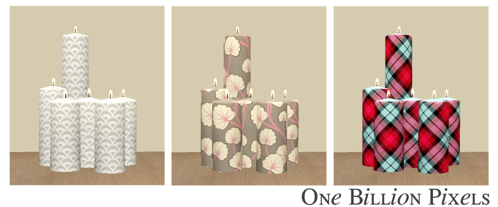 Multi Colored & Pillar Candles One Billion Pixels