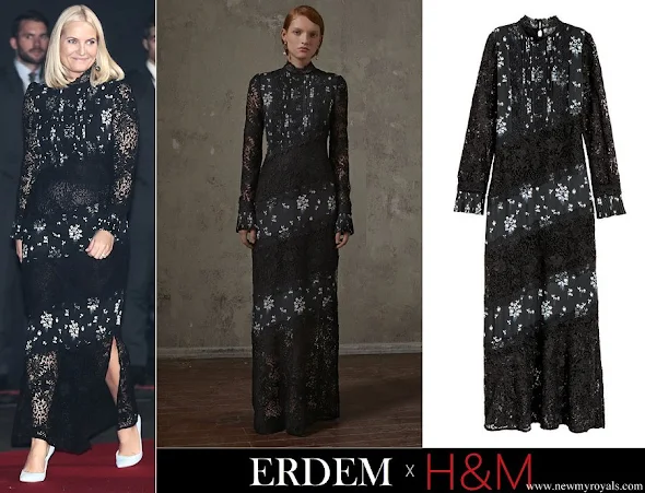 Crown Princess Mette-Marit wore Erdem x H&M Lace Dress