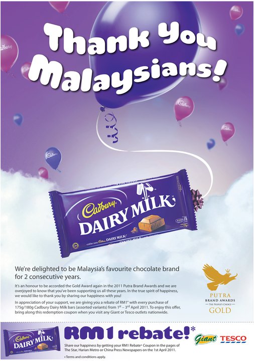 Blog For Food Cadbury RM1 Rebate Coupon