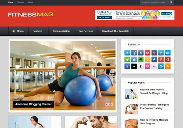 Fitness Mag Blogger Template