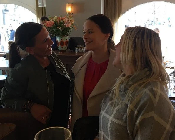 Princess Sofia of Sweden and her friends got together for a lunch at Strandvagen 1 Restaurant in Östermalm. maternity dress