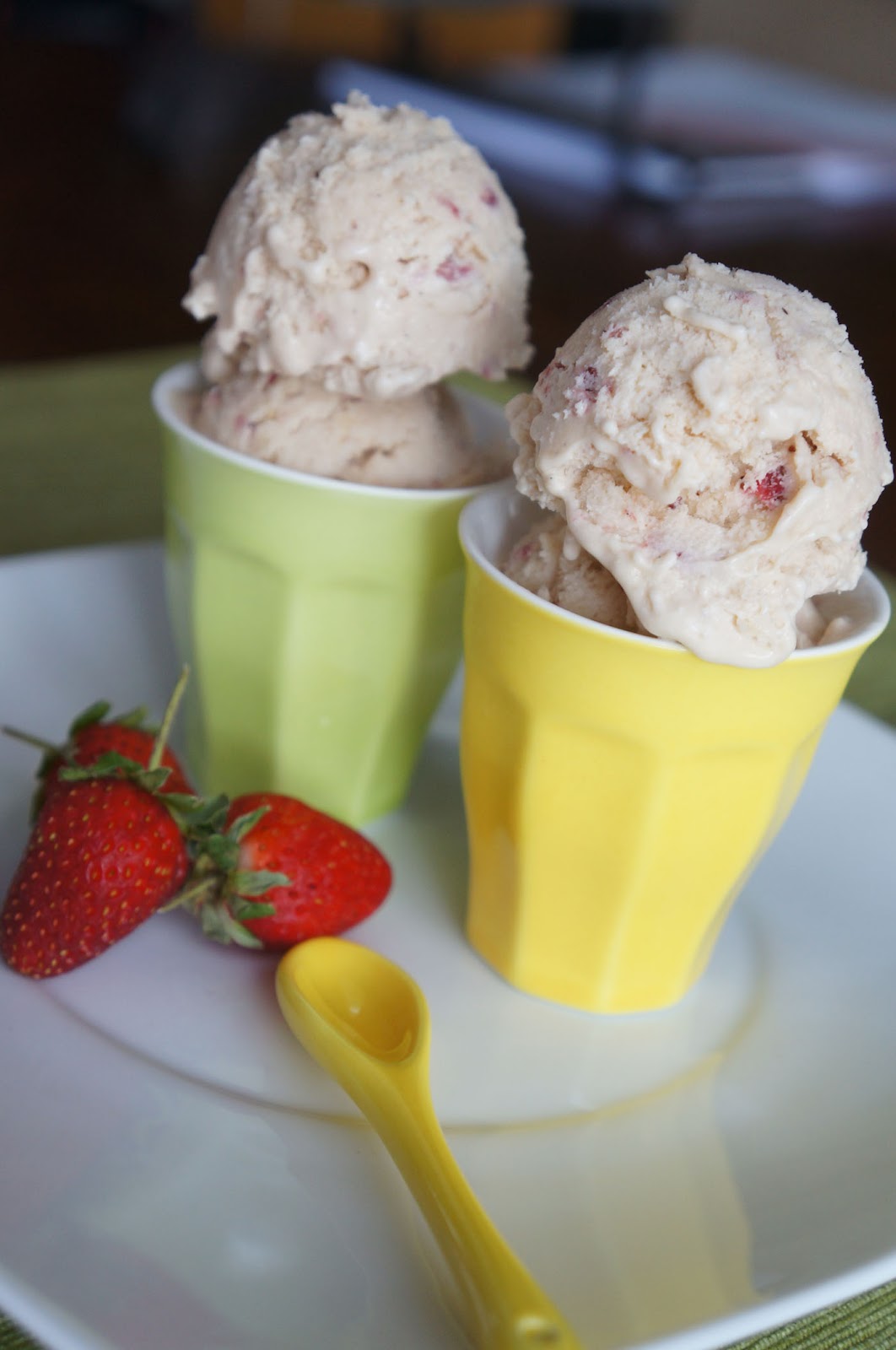 Gourmet by Kat Roasted strawberry and banana ice cream