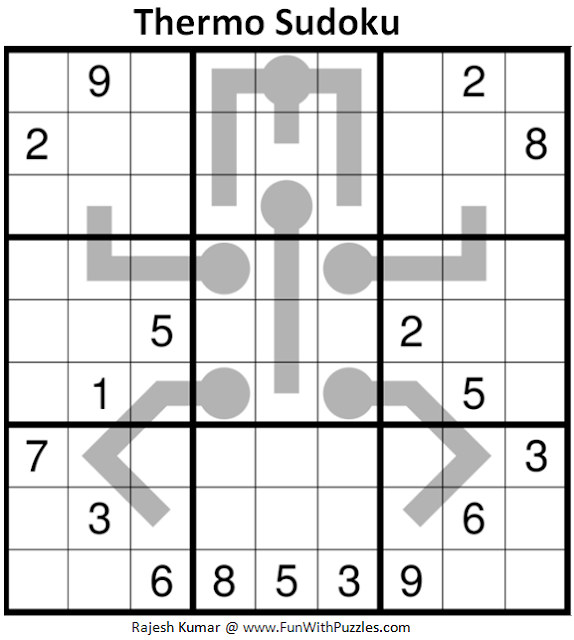 Thermometer Sudoku Puzzle (Fun With Sudoku #346)