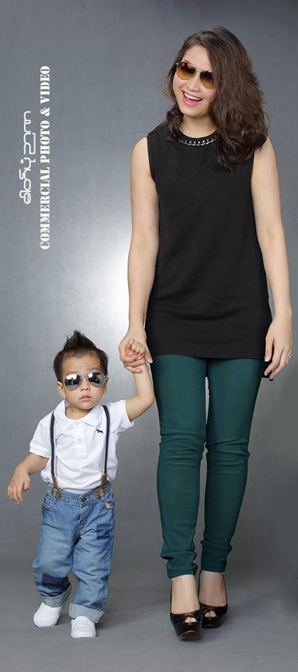 Chaw Yadanar and Her Baby Photoshoot 