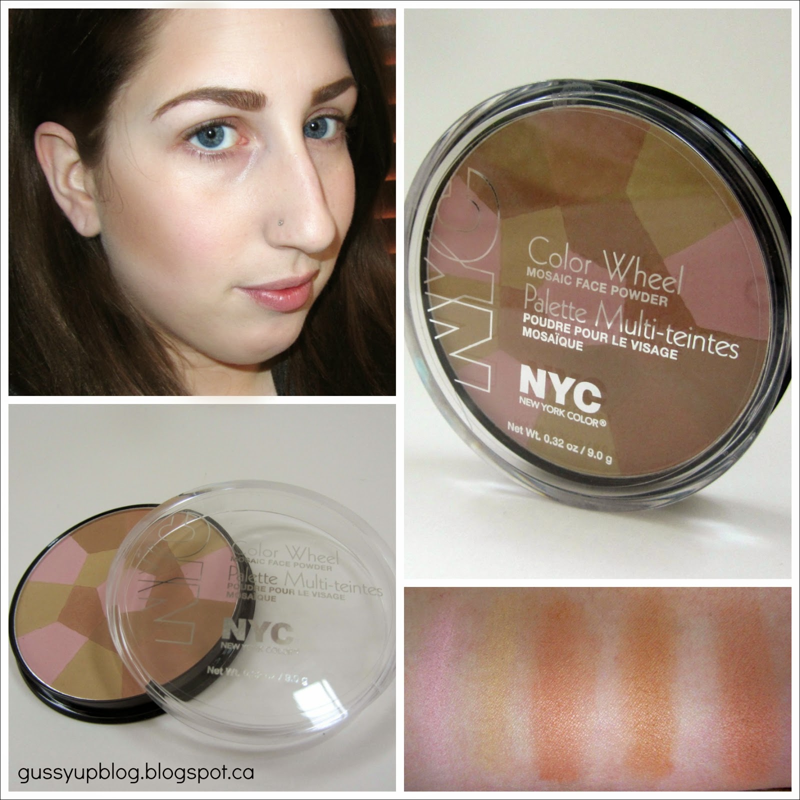 NYC Color Wheel Mosaic Face Powder, No. 726 Bronzed Pink, Review and Swatches Gussy Up!