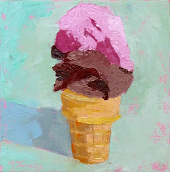standlee oil cream ice painting double nancy paintings dip artist fine