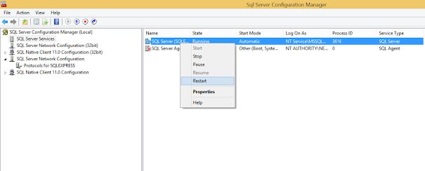 How to start SQL SERVER in Windows 8.1