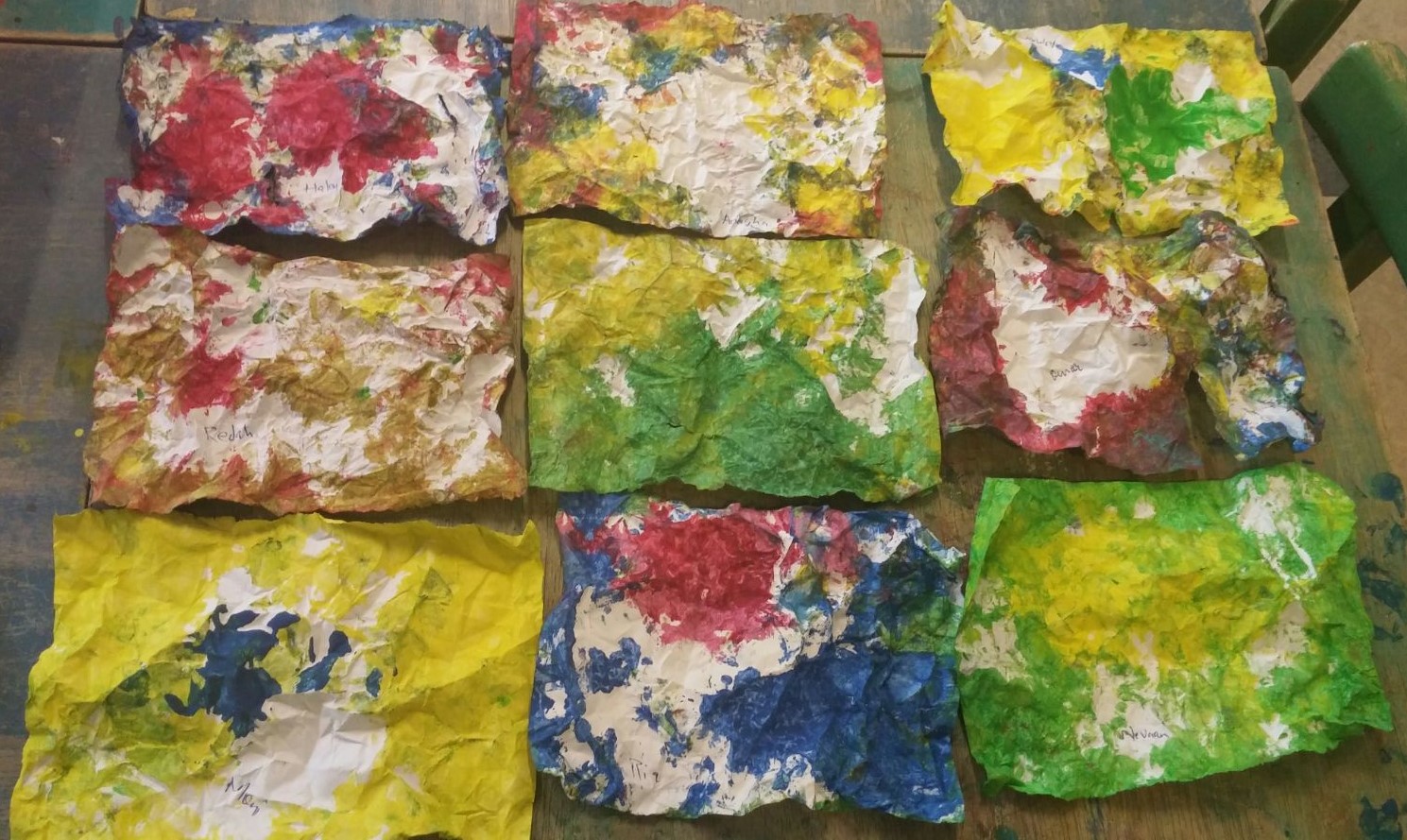 Effervescence Crumpled paper art for kids