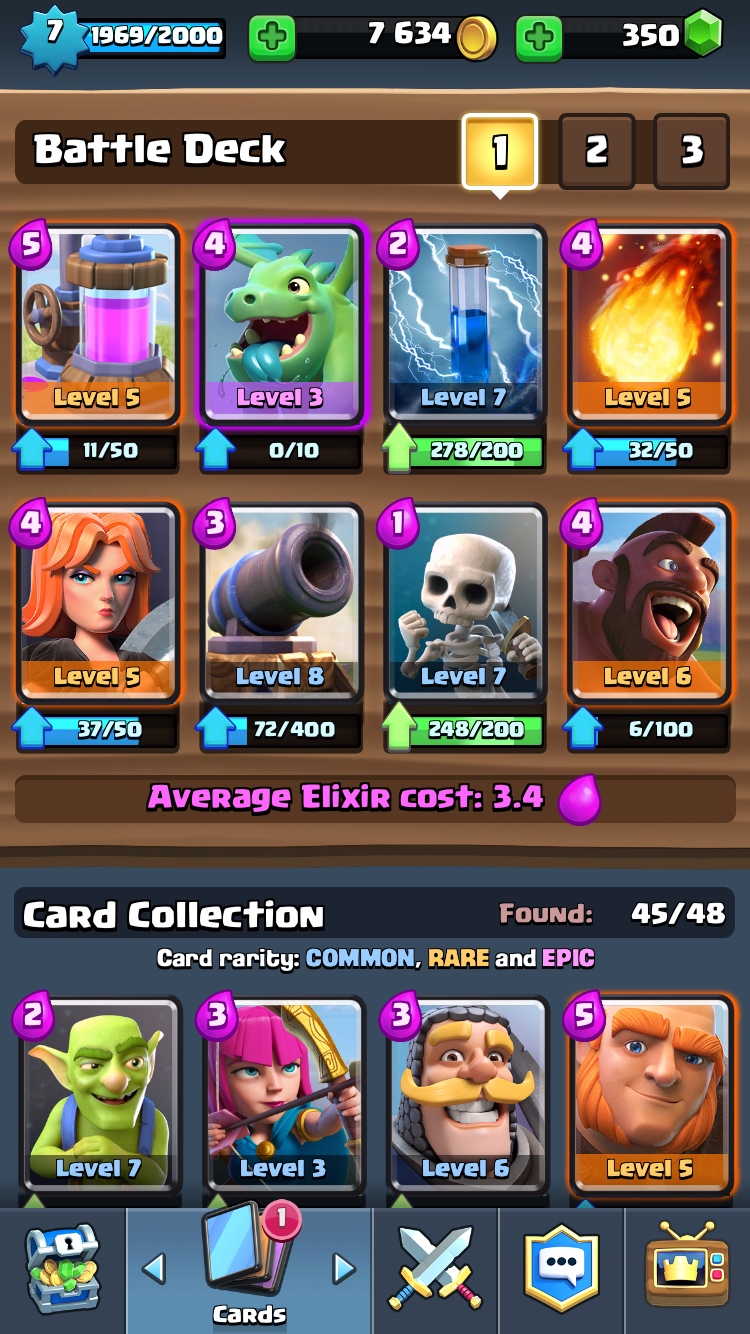 dual level decks on Clash With Doc Storm Best Clash Royale Deck Level 7 At 2900 Trophies Ftp