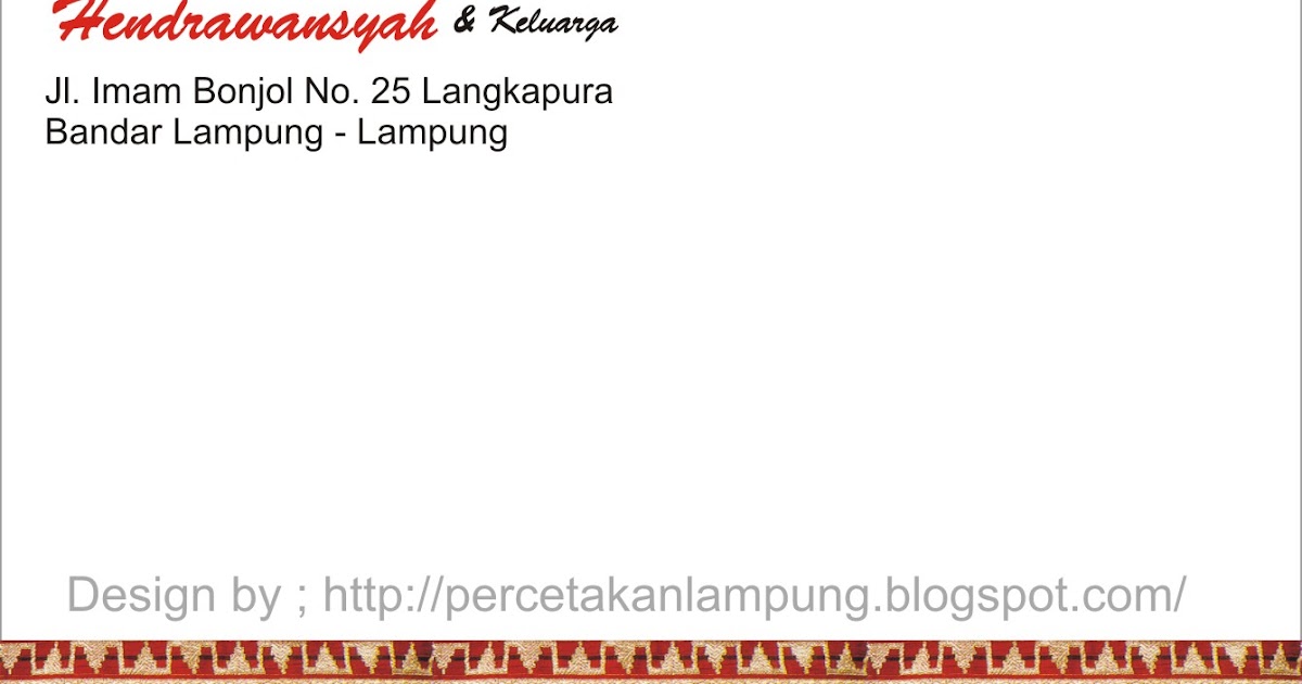 Cetak Undangan Murah Bandar Lampung